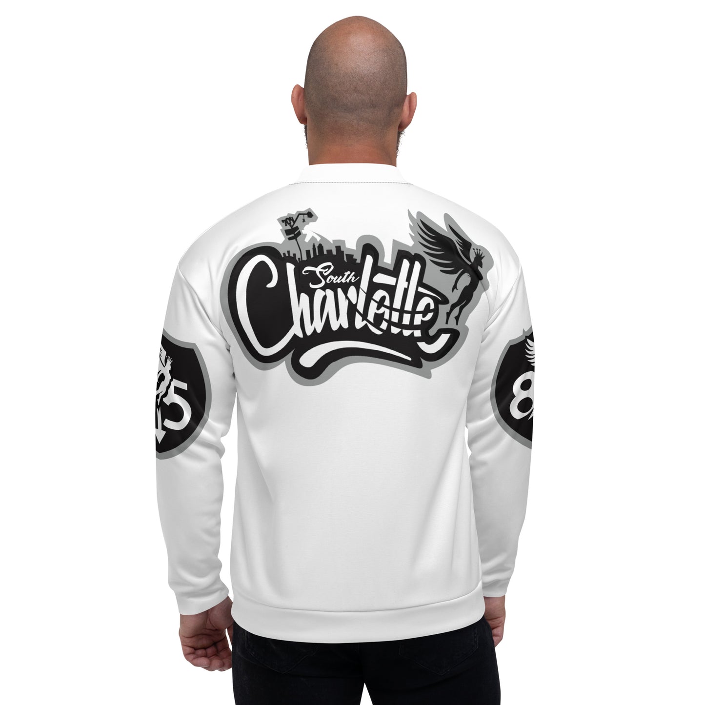 South White Unisex Bomber Jacket