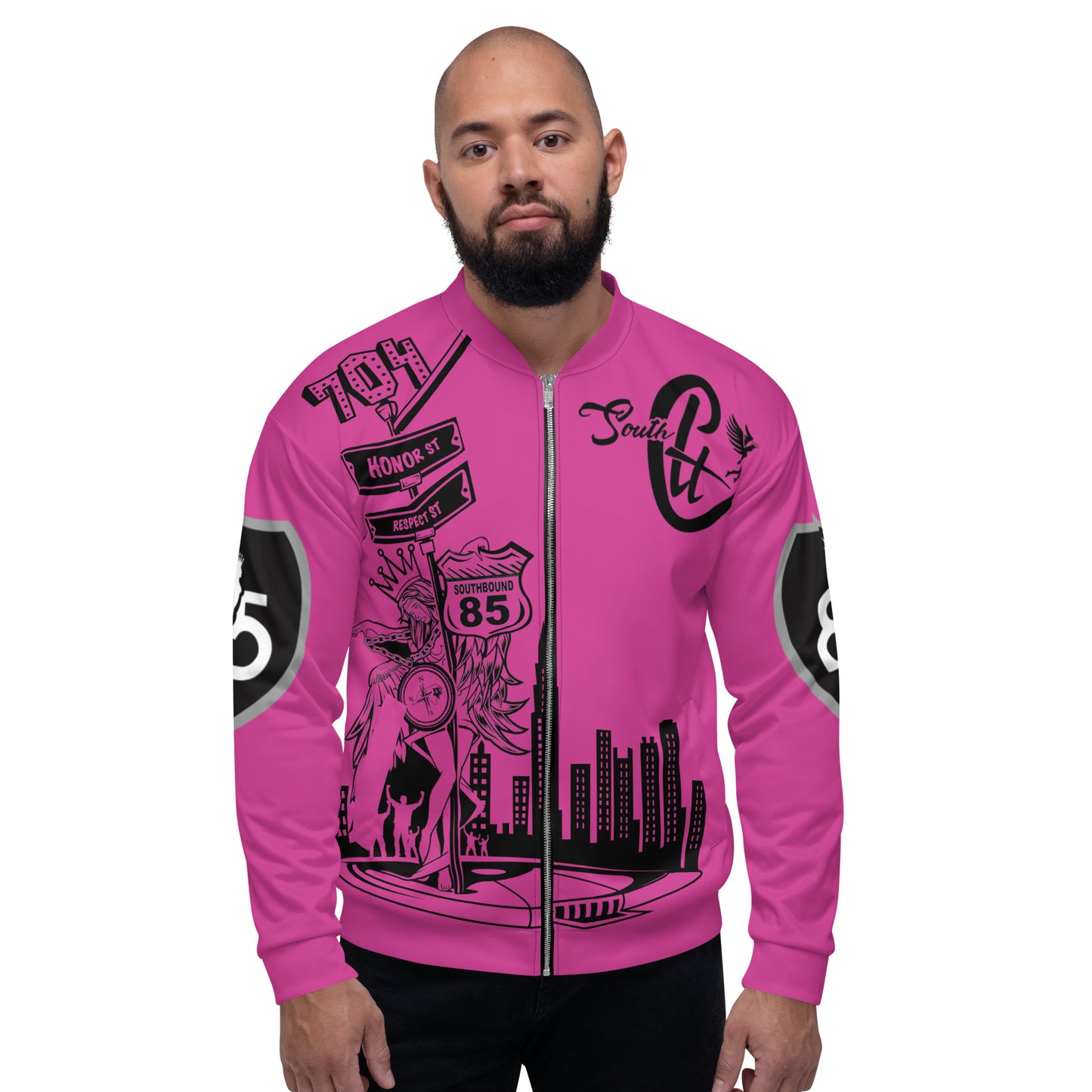 South Pink Unisex Bomber Jacket