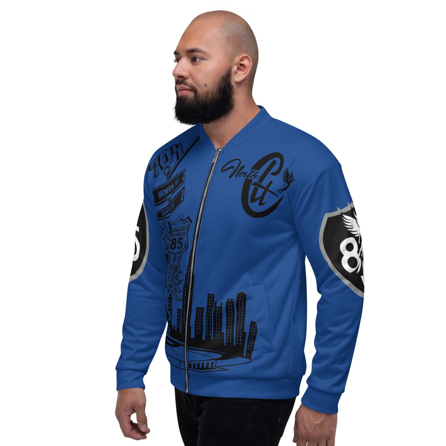 North Blue Unisex Bomber Jacket