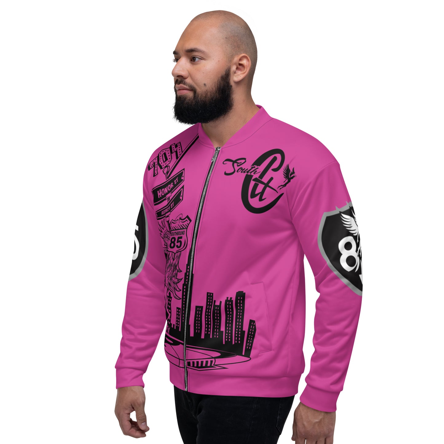 South Pink Unisex Bomber Jacket