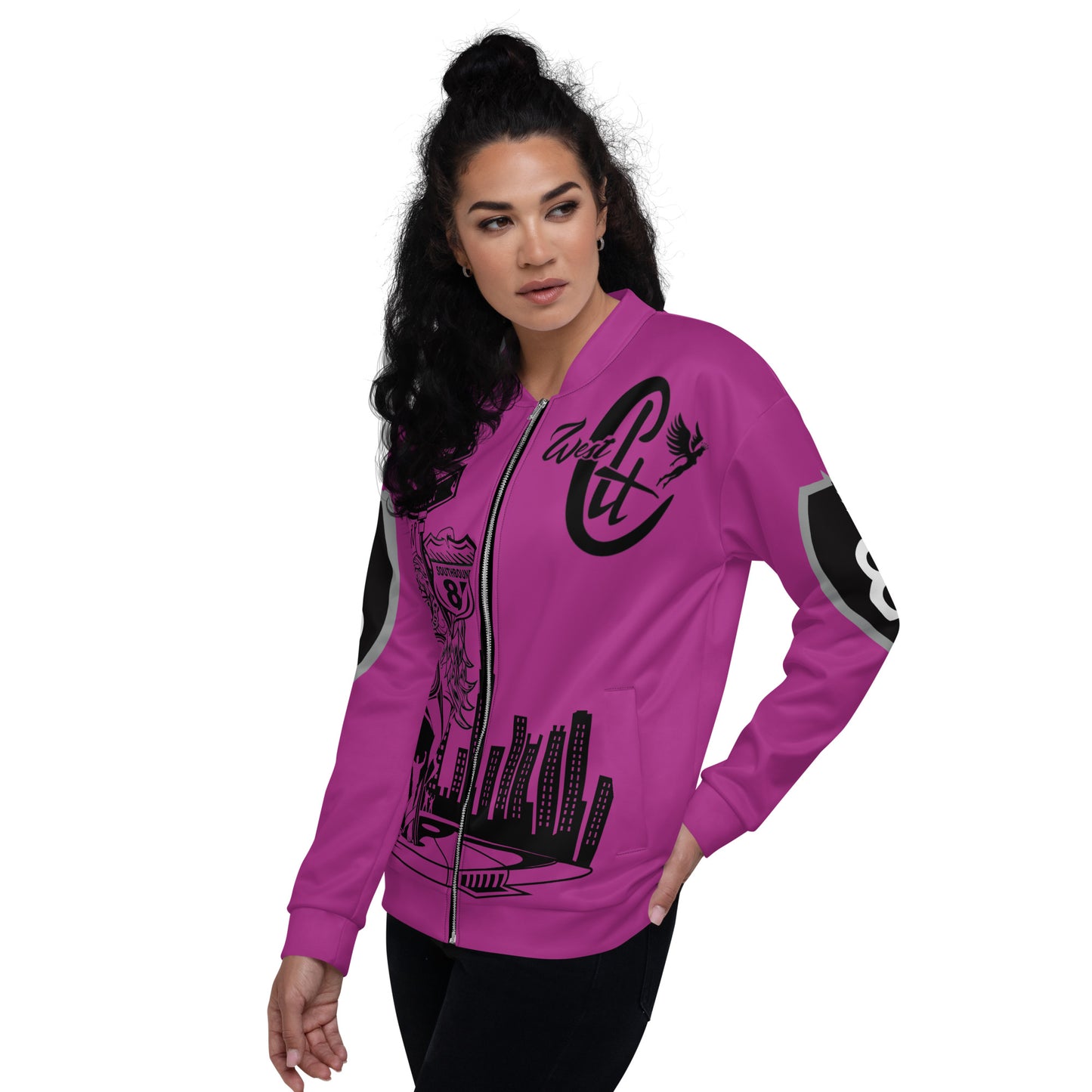 West Pink Unisex Bomber Jacket