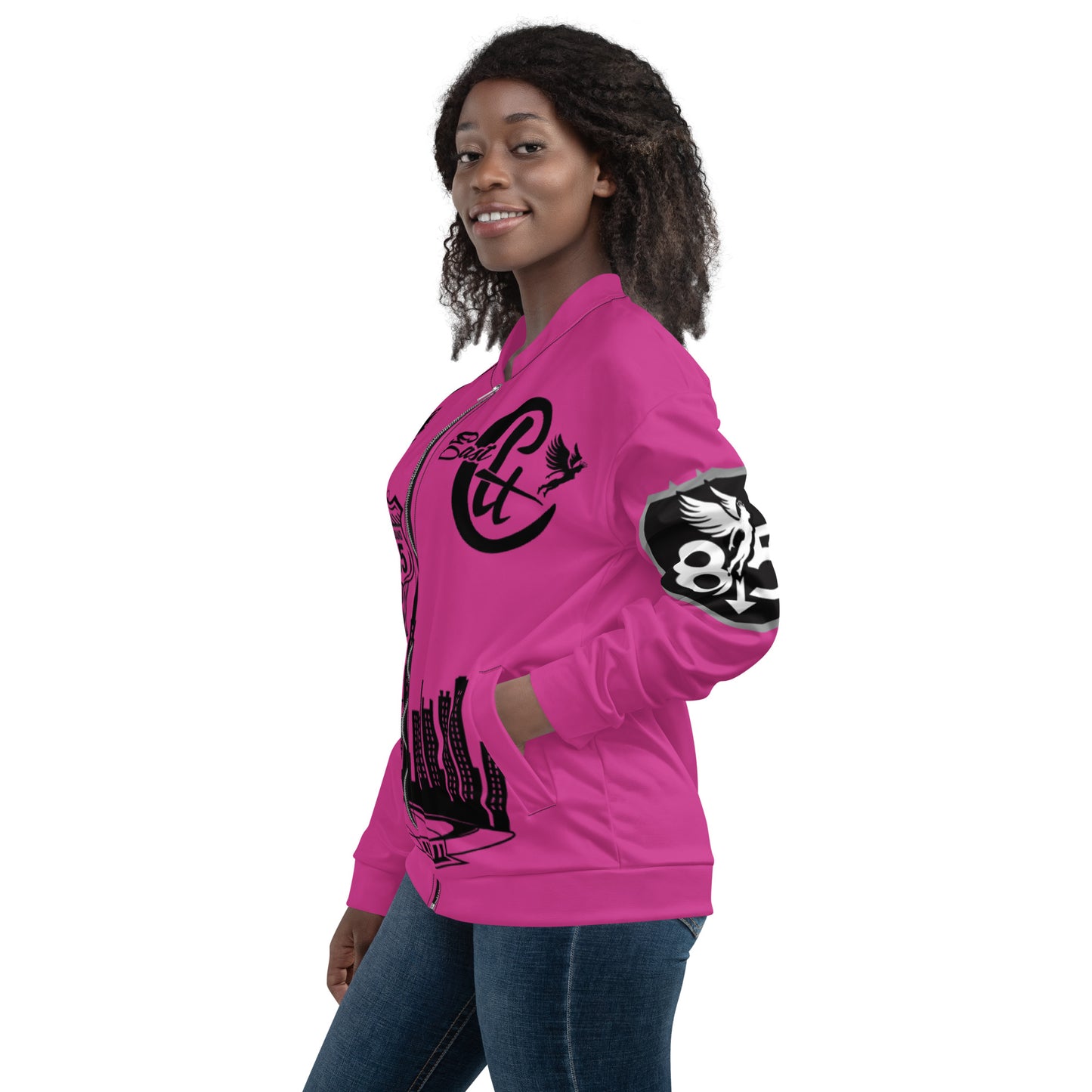 East Pink Unisex Bomber Jacket