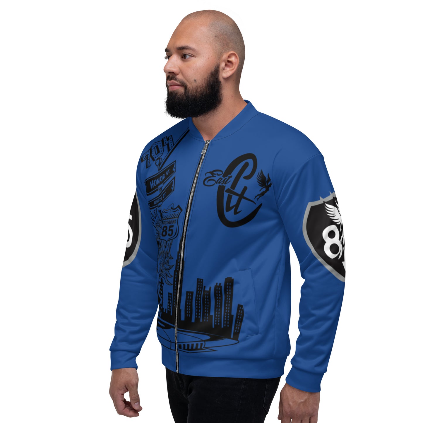 East Blue Unisex Bomber Jacket