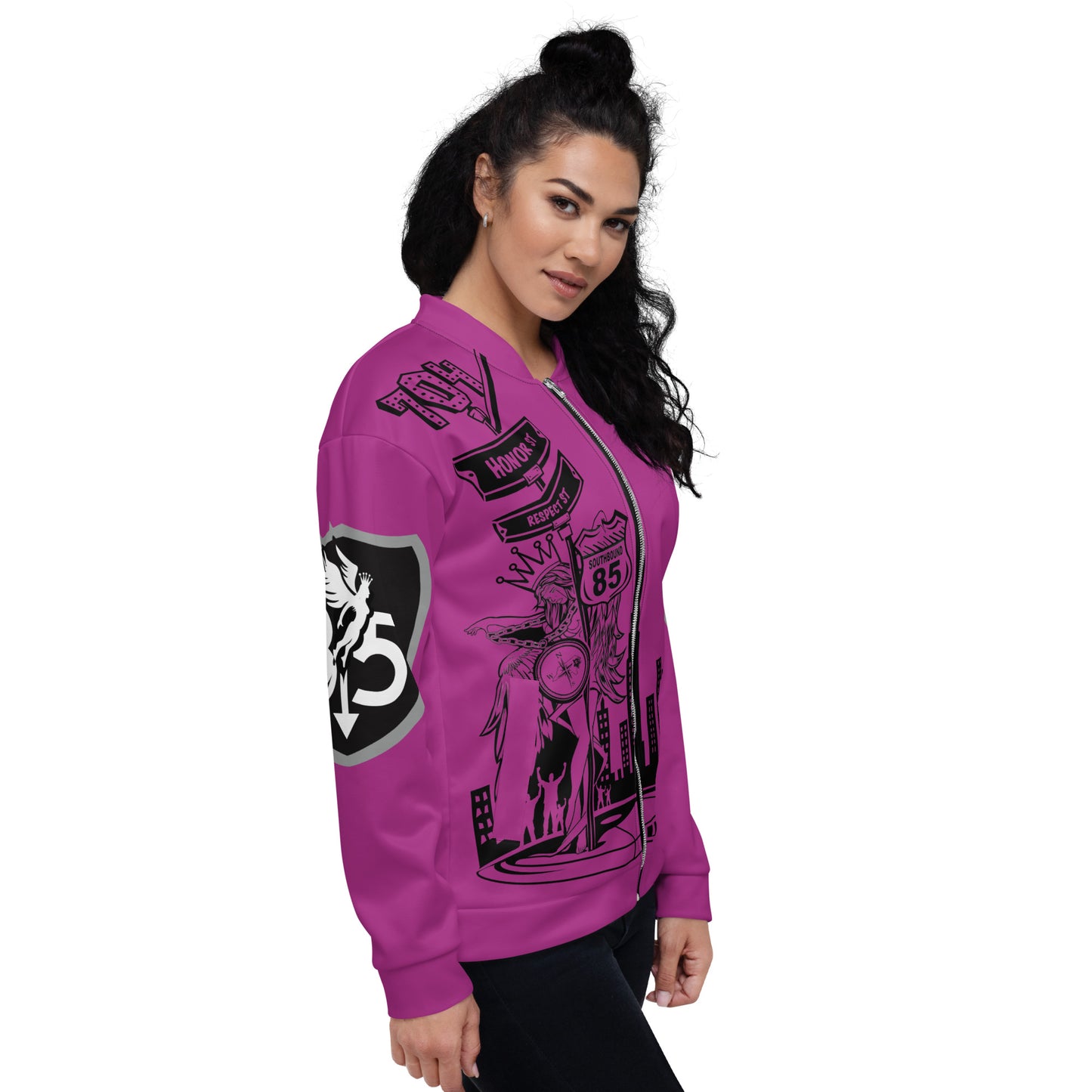 West Pink Unisex Bomber Jacket