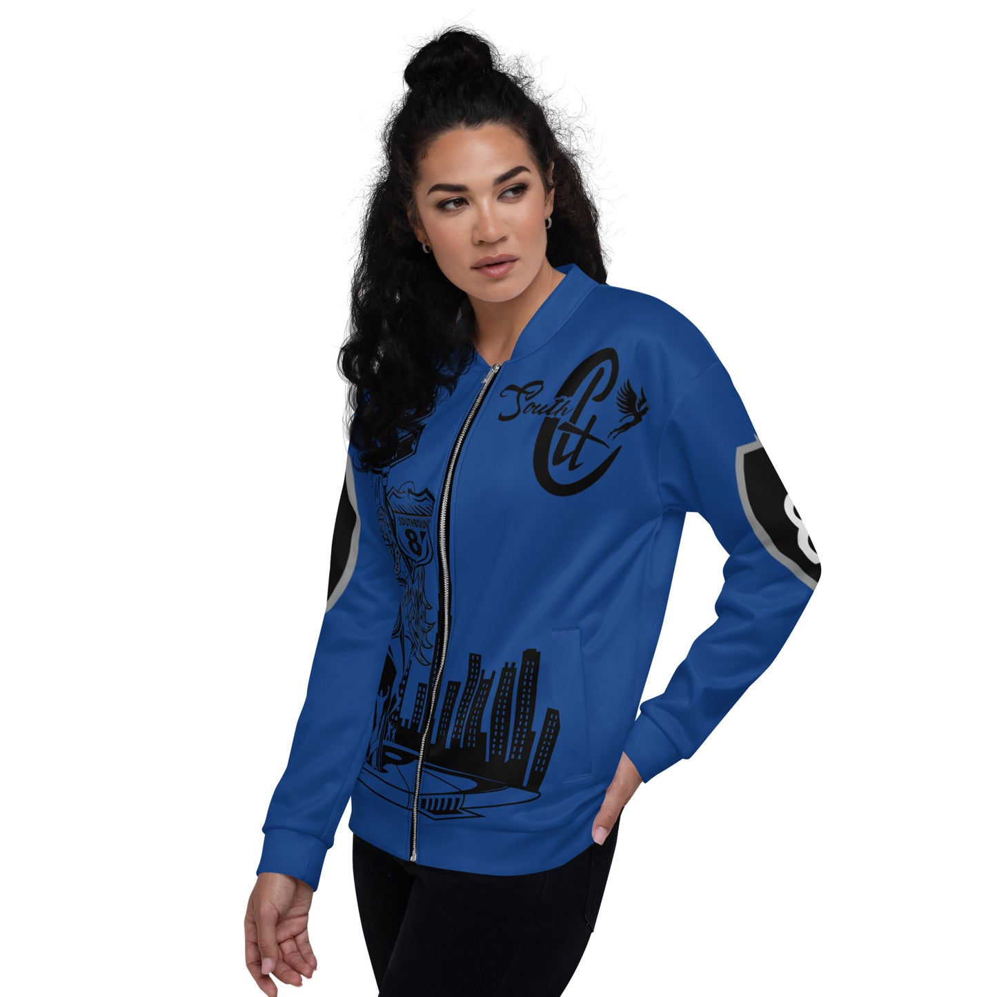 South Blue Unisex Bomber Jacket