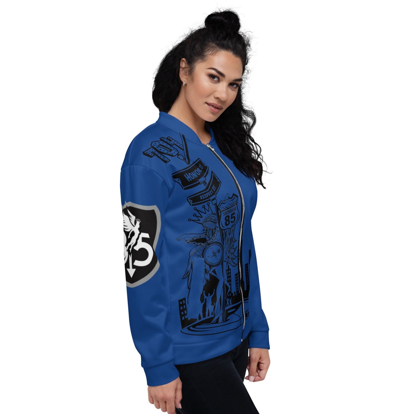 South Blue Unisex Bomber Jacket