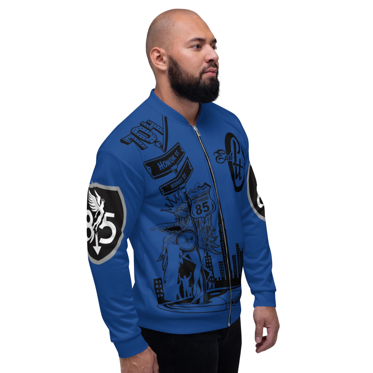 East Blue Unisex Bomber Jacket